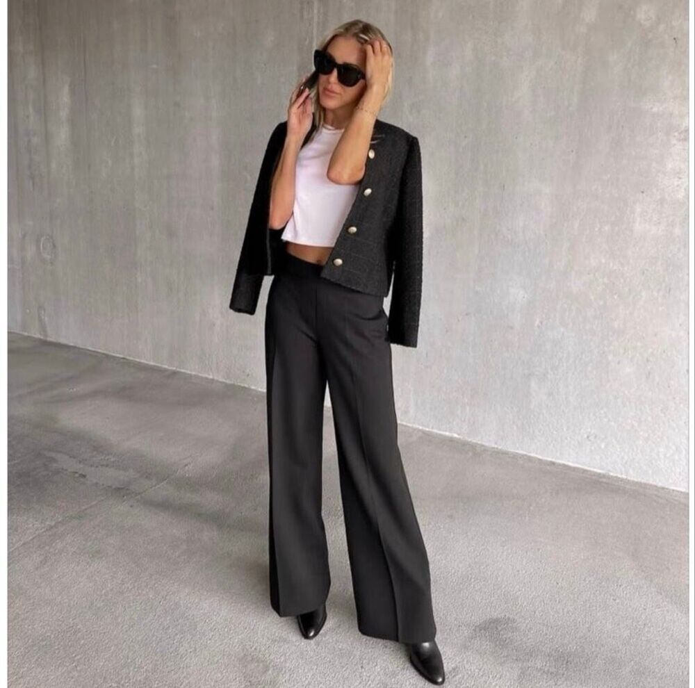 Spanx SPANXsupersmooth Perfect Fit Ponte Wide Leg Pant L